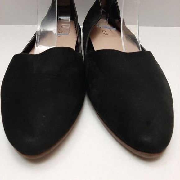 ALDO D'orsay Ballet Flats Slip-On Suede Leather Shoes Black Sz 6.5 - Picture 7 of 16